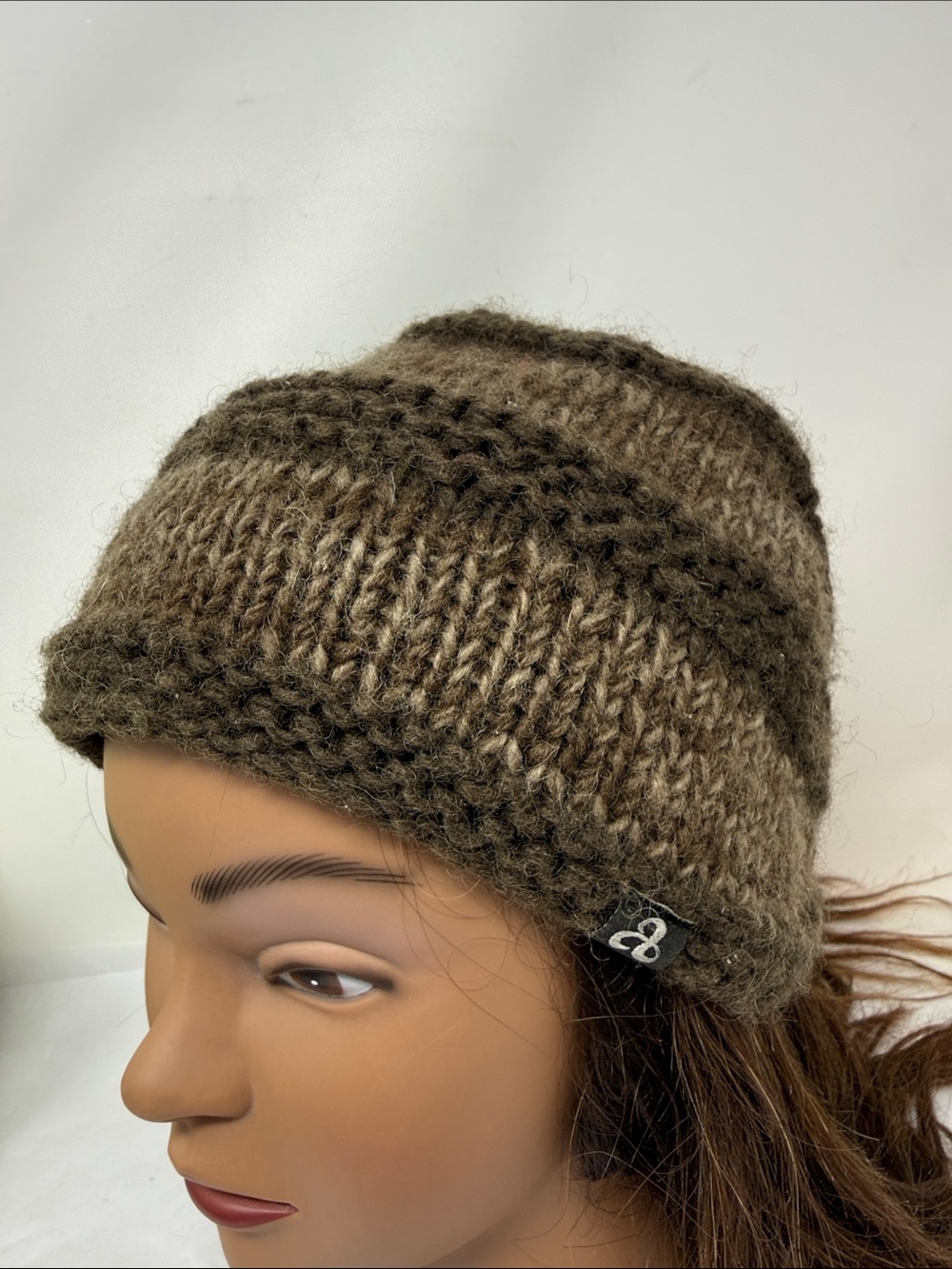 Ambler Brown Wool Knit Fleece Lined Beanie Hat Unisex Winter Ski Hiking Outdoor